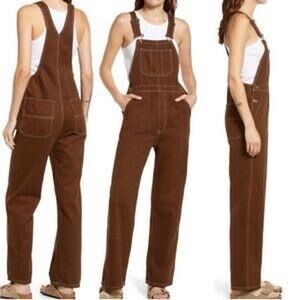 Brown Overalls with Relaxed Fit